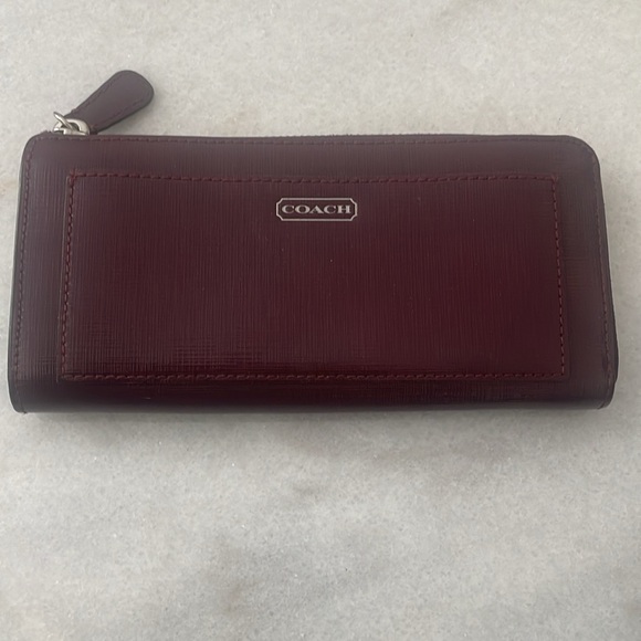 Coach Wallet Darcy collection Burgundy Saffiano Leather accessory - Picture 1 of 12